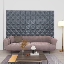 3D Wall Panels 12 pcs 19.7&quot;x19.7&quot; Origami Gray 32.3 ft - $112.85