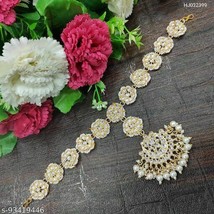Kundan Traditional Mangtika Matha Patti Wide Jewelry Set Big Sheshpatti - £29.00 GBP