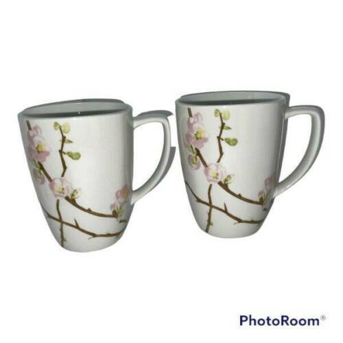 Primary image for 2 Mugs Corelle Coordinates Corning Cherry Blossom Porcelain White Cup Pink