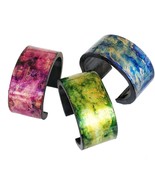 Choice of color! Hand Painted Resin OPEN CUFF Bracelet for Women Girls F... - £19.61 GBP
