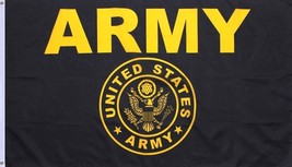Army Gold and Black Flag United States Military Banner US Pennant New 3x5 100D - £15.79 GBP