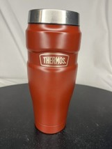 THERMOS Stainless King 16 Ounce Travel Tumbler Matte Red w/ Tea Hook - £11.87 GBP