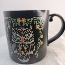 Eli &amp; Anna Halloween Owl With Ornate Flowers4&quot;1/2x4&quot; Coffee Mug New Dish... - $19.80