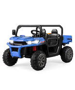 2-Seater Kids Ride On Dump Truck with Dump Bed and Shovel-Blue - Color: ... - £369.95 GBP
