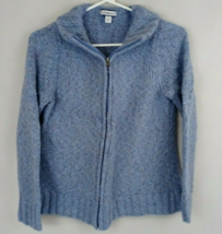 Croft &amp; Barrow Petites Women&#39;s Blue Full Zip Sweater Size PM - £11.52 GBP