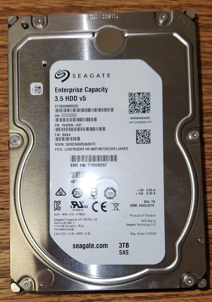 Primary image for (LOT OF 10) Seagate Enterprise 3TB 3.5" SAS Internal Hard Drives ST3000NM0025