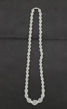 Vintage Clear Faceted Bead Necklace Graduated Silver Tone Classic - £13.91 GBP