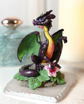 Colorful Fruits Vegetables Purple Eggplant Dragon Figurine Fairy Garden Decor - £20.77 GBP