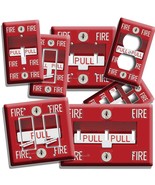 FIRE ALARM PULL DOWN LIGHT SWITCH OUTLET WALL PLATE COVER MAN CAVE TV RO... - £9.58 GBP+
