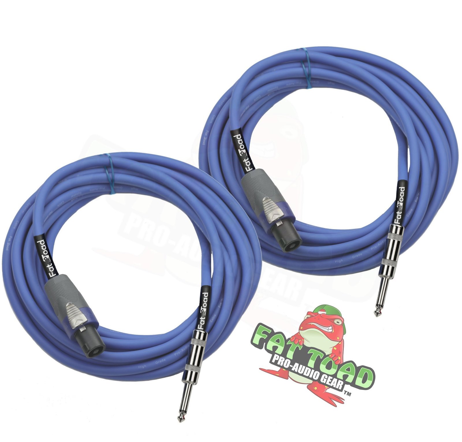 Speakon to 1/4&quot; Male Cables (2 Pack) by FAT TOAD - 25 ft Professional Pr... - $40.95