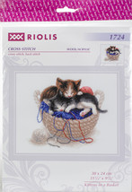 RIOLIS Counted Cross Stitch Kit 11.7&quot;X9.5&quot;-Kittens In A Basket (14 Count) - £17.84 GBP