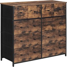 Industrial Wide Dresser From Songmics With A 10-Drawer Storage Tower, Metal - £90.08 GBP