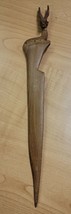 Hand Carved Wooden Wood Letter Opener Made in Kenya Impala 11.5&quot; Long - £10.70 GBP