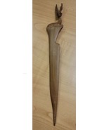 Hand Carved Wooden Wood Letter Opener Made in Kenya Impala 11.5&quot; Long - £10.73 GBP