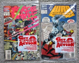 WAR MACHINE #8 &amp; FORCE WORKS #5 (Marvel Comics) Polybagged with acetate prints - £11.72 GBP