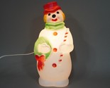 Original Vintage Blow Mold Snowman Christmas Lighted Tabletop 13&quot; 1968 - $82.99