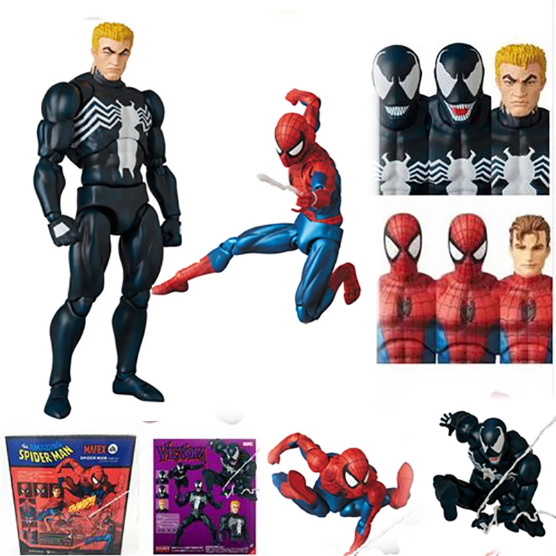 MARVEL Mafex Venom 088 075 Spiderman Action Figure Change Head  Spider-man Model - $36.50