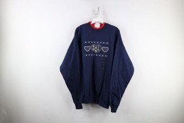 Deadstock Vtg 90s Country Primitive Womens XL Heart Flower Layered Sweatshirt - $34.60