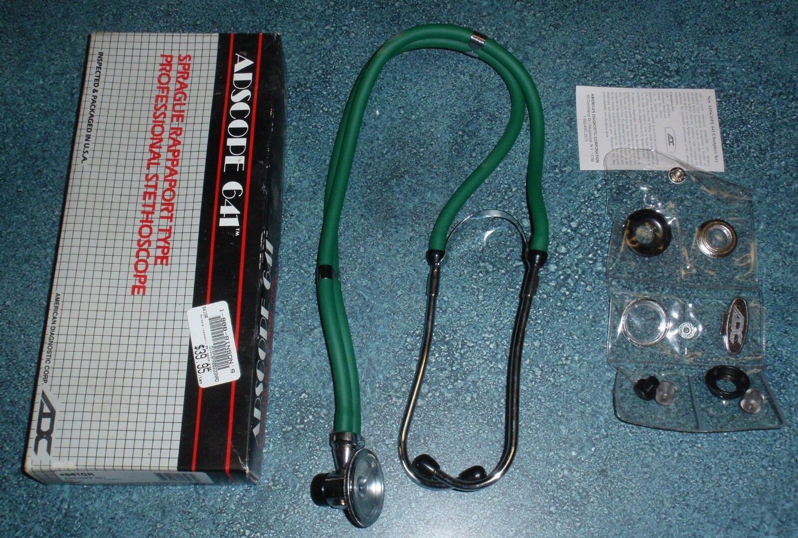  NEW Adscope 641 Sprague Rappaport Stethoscope In Green - FAST SHIPPING!  - $13.57