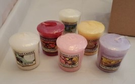 6 Yankee Candle Votives Clean Cotton Vanilla Cupcake Lemon Lavender Black Cherry - £14.14 GBP