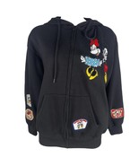 DISNEY Mickey Mouse Women’s Size XS Black Full Zip Hoodie Embroidered Pa... - $459.65 MXN
