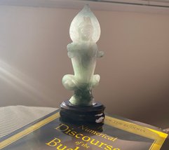 Hand Carved natural Burma Icy Jadeite statue ,image of Guan Yin (the Bod... - £1,275.00 GBP