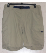 EXCELLENT MENS LANDS&#39; END BEIGE NYLON CARGO SHORTS   SIZE L  36-38 - $25.20