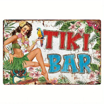 Tiki Bar Hula Girl Novelty metal sign 12" x 8" Wall Art - $8.98