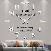 Large Wall Clocks For Living Room Decor, Diy Wall Clock Modern 3D Wall C... - $45.99