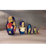 Russian Nesting Doll -Simpsons - Russian Markings on Bottom - 5 Pieces l... - £35.38 GBP