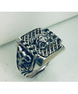 Artisan made Medusa Mens Black onyx sterling silver ring Lge. - $159.00