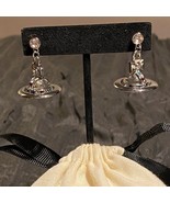 Vivienne Westwood silver tone petite orb drop earrings.  New with bag - £73.03 GBP