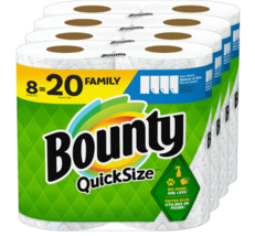 Bounty Quick Size Paper Towels, White, 8 Family Rolls = 20 Regular Rolls - $34.95