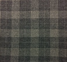 Ballard Designs Glenn Charcoal Plaid Houndstooth Wool Fabric By The Yard 54&quot;W - £14.15 GBP