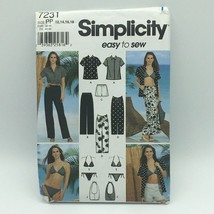 Simplicity 7231 Size PP 12, 14, 16, 18 Uncut Misses 2 Piece Bathing Suit, Bag, S - £7.94 GBP