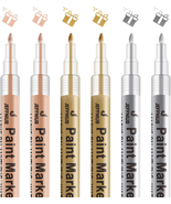 JEFFNIUB Gold Paint Pens with Silver, Rose Gold Acrylic Paint Pens for R... - £12.07 GBP