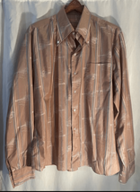 Handmade Train Theme Button Down Shirt-Satin -Embroidered-L/XL-SEE DETAILS - $8.79