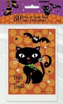 Spooky Boots Black Cat Bat Treat Bags 4 x 6 in 50 ct - $3.26