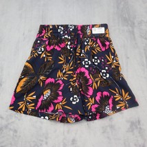 A New Day Shorts Womens Small Blue Casual Lightweight Elastic Hight Waist Floral - £17.99 GBP