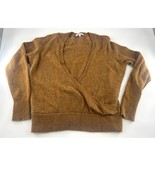 Madewell Sweater Womens Medium Brown Faux Wrap Merino Wool Alpaca Blend ... - $18.42