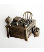 Vintage JJ Jonette School Teacher Desk Brooch Pin Metal Collectible - $27.86 CAD