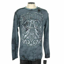 AFFLICTION Men&#39;s Sz Small Causeway Chalkboard Thermal Reversible Sweater  - £37.78 GBP
