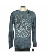 AFFLICTION Men&#39;s Sz Small Causeway Chalkboard Thermal Reversible Sweater  - £37.34 GBP