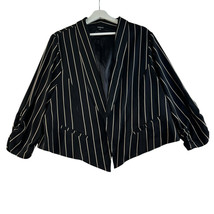 Torrid Plus 3 3X Black Stripe Crepe Open Front Blazer Hi-Low Hem Business Career - $27.09