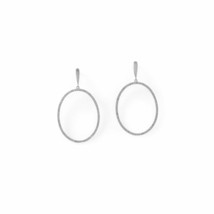 925 Sterling Silver Open Circle Oval Shaped Dangle Drops Simple Post Earrings - £146.51 GBP