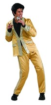 Men&#39;s Deluxe Elvis Gold Satin Costume - £64.25 GBP