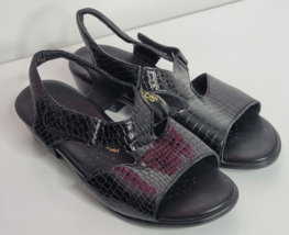 SAS Tripad Comfort Sandals Womens 7.5 Wide Suntimer Strappy Black Leather Casual - $29.99