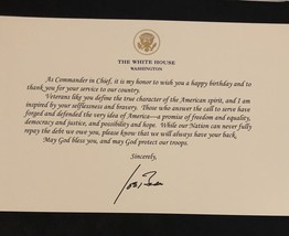 Biden White House Birthday Card Greeting Democrat Joe Signed Commander In Chief - £24.81 GBP