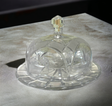 Antique Brilliant Cut Glass Cheese Plate With Dome Plate 10” Dome 6” But... - $37.39