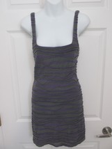 FREE PEOPLE Textured Bodycon Striped Sleeveless Bandage Dress S-P Purple Grey  - £23.94 GBP